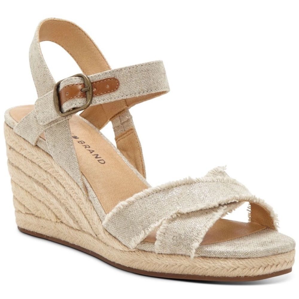 Lucky Brand Meghan Espadrille Wedge Sandal Natural 7.5